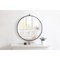 Metal frame Round Mirror with decorative hook 28 inch Black finish